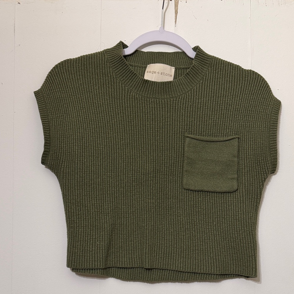 Olive Green Crew Neck Sweater